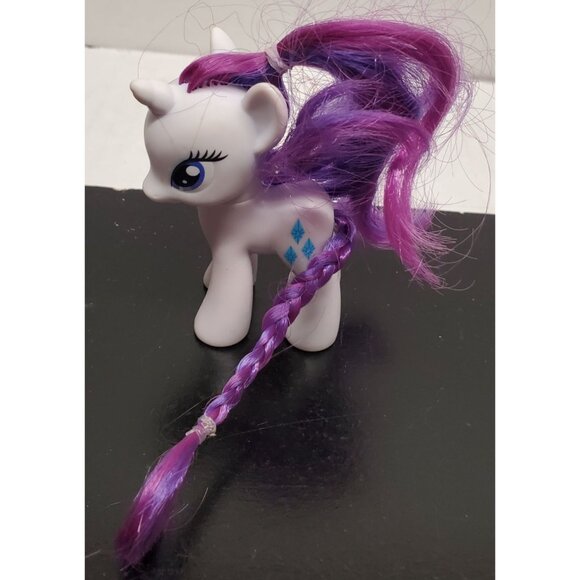 2010 My Little Pony Hasbro G4 Rarity Unicorn MLP White Purple 3" - Picture 1 of 6